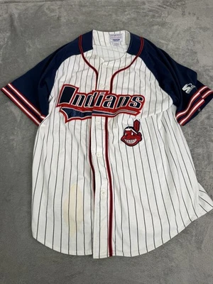 Camiseta deportiva vintage de los 90 Cleveland Indians Starter MLB para hombre talla grande blanca  Foto 1 de 4