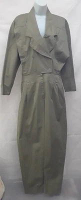 Le Painty Paris France Vintage Green Jump Suit Romper Size 40 100% Cotton - Image 1 of 4