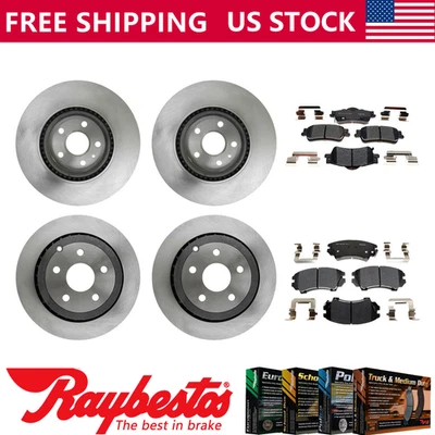 Rotores de freno delanteros traseros y pastillas de freno de cerámica para Chevrolet Caprice 2014-2017 Foto 1 de 4
