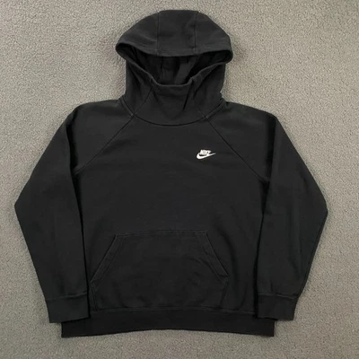 Nike Negro Cuello Embudo Polar Pullover Sudadera con Capucha Mujer Grande Ninja BV4116-010 Foto 1 de 4