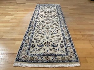 6248 "GEWASCHEN" Handgeknüpfter Nain Läufer mit Seide  195x71cm Orientteppich - Bild 1 von 22