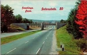 Greetings from INTERSTATE 80 in Autumn highway Postcard - Picture 1 of 2