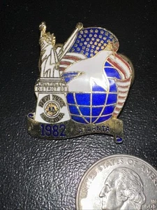Lions Club New York Bermuda Atlanta MD-20 1982 Statue Of Liberty Pin - Picture 1 of 2