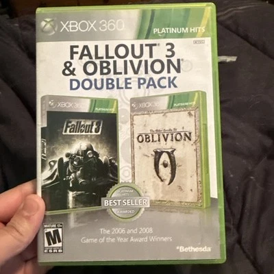 Fallout 3 & Oblivion Double Pack (Microsoft Xbox 360, 2012) Tested And Working - Image 1 of 4
