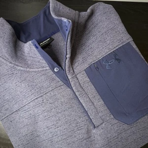 Under Armour Mens 3XL Blue/Purple Henley Quarter Snap Polyester Jacket New $80 - Picture 1 of 11