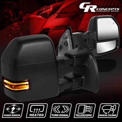 ESPEJO RETROVISOR DE REMOLQUE CON SEÑAL LED AHUMADO + CALOR + ALIMENTACIÓN PARA FORD F250-550 SUPER DUTY 2008-2016 Foto 1 de 4