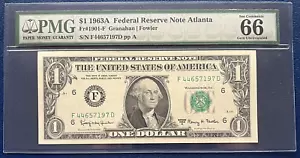 1963 A One Dollar Federal Reserve Note $1 PMG GEM UNC 66 EPQ #77793 - Picture 1 of 2
