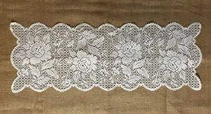 Victorian Rose 12" x 32" Lace Table Runner White Cotton Blend Livingroom Bedrm - Picture 1 of 4