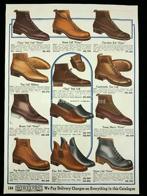 1918 Simpson Company Catalog Shoes Boots Mens Childrens Print Advertising 447A - Image 1 of 2