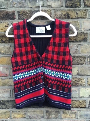 Chaleco de Colección Allison Brittney Reino Unido M Check Tejido Sostenible Ramio/Algodón Foto 1 de 4