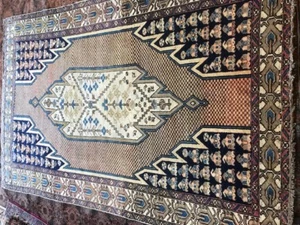 Antiker Perser Mazlaghan Handgeknüpfter Teppich 197x130cm / 6,6x4,7 - Bild 1 von 10