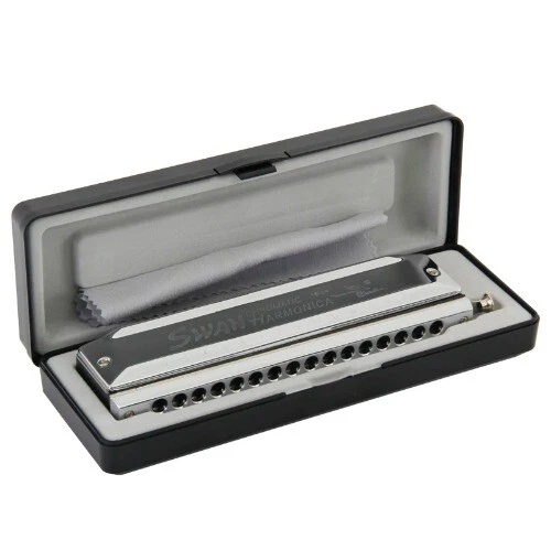 10/12/14/16 Holes C Key Sliver Chromatic Harmonica  in Turning Round Blow Holes  - Image 1 of 4