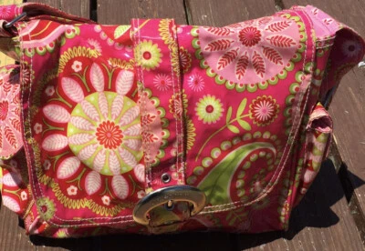 Kalencom diaper bag Pink Flower Power Medium Size VGUC - Image 1 of 4