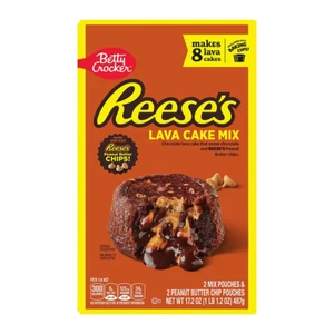Betty Crocker REESE'S Chocolate Lava Pastel Mezcla Mantequilla de Maní Chips 8 Pasteles 17.2OZ - Imagen 1 de 5