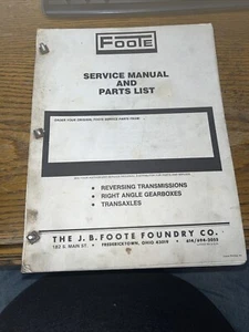 Vintage Foote Service Manual And Parts List - Picture 1 of 1