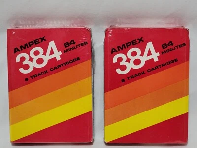 NUEVO Lote de 2 Cartuchos de Cinta Ampex 384 8 Pistas en Blanco 84 Minutos Cada uno Grabable Foto 1 de 4