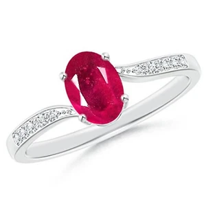 14 Kt Weißgold 1,60 Karat natürlicher burmesischer roter Rubin IGI-zertifizierter Diamantring - Bild 1 von 2