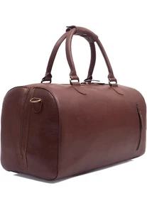 Leather Duffle Bag - Full Grain Leather 50x25x28cm - Weekend Leather Bag BROWN - Picture 1 of 7
