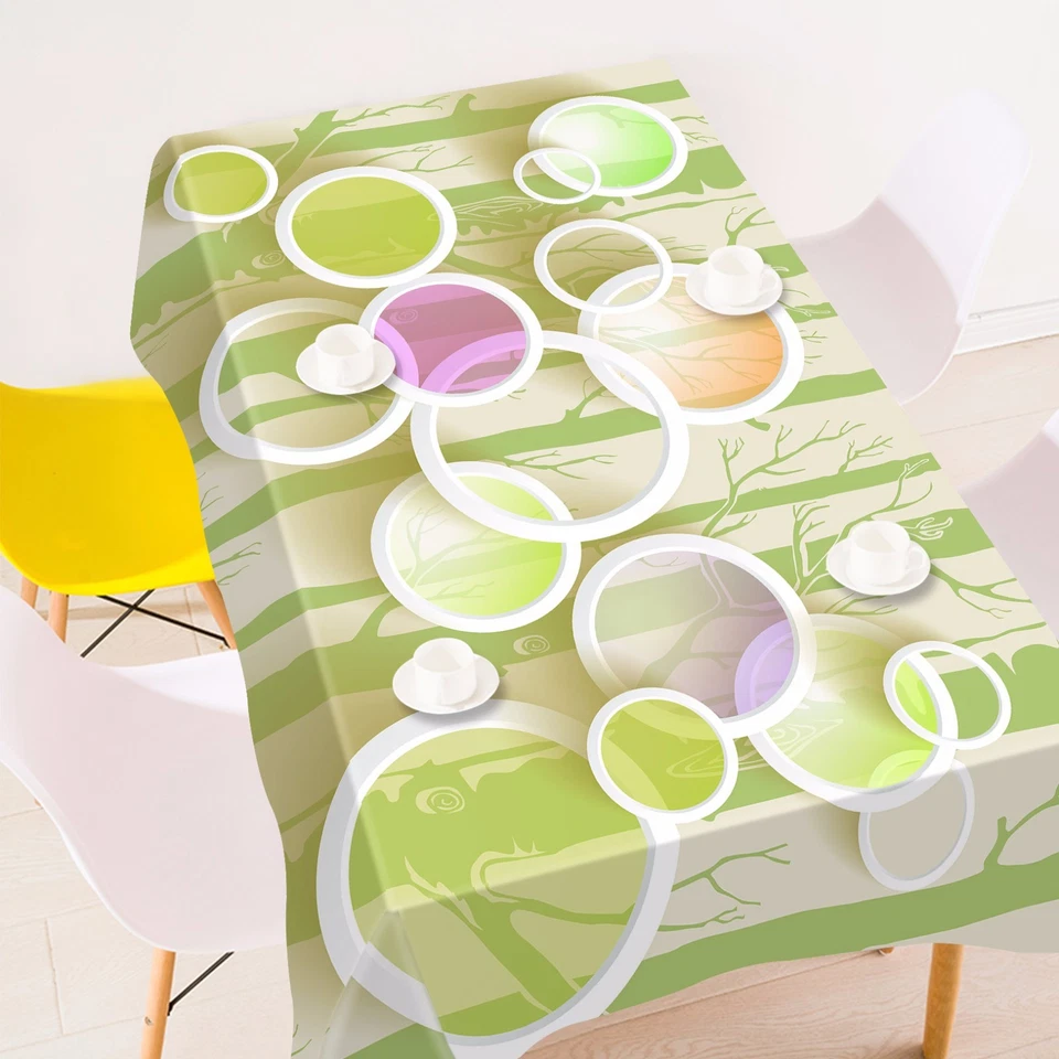 3D Circle 64 Tablecloth Table Cover Cloth Birthday Party AJ WALLPAPER UK Lemon - Image 1 of 4