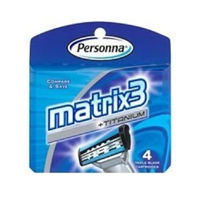 Personna Matrix3 Titanium Triple Blade Refill Blades, 4 Ct + Eyebrow Trimmer - Picture 1 of 2