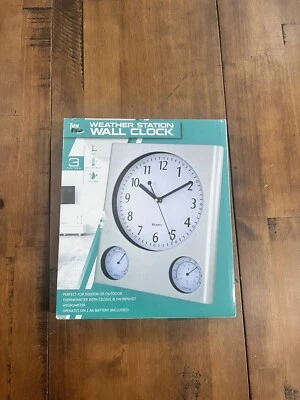 Total Vision Weather Station Wall Clock  Analog, Time, Humidity, Temperature - Image 1 of 4