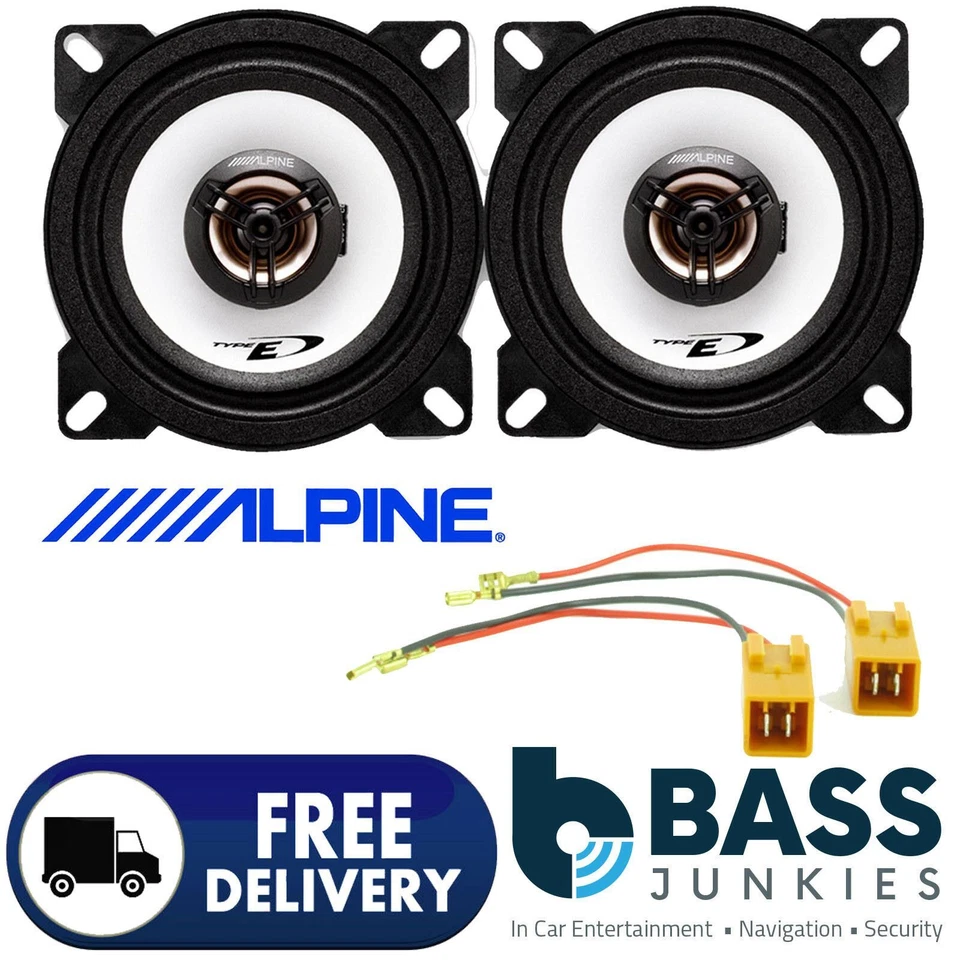 Fiat Punto MK2 1999 - 2010 ALPINE 10cm 360 Watt 2 Way Rear Side Car Speakers Kit - Image 1 of 1