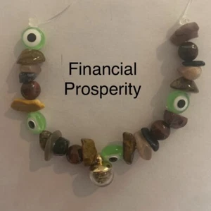 Handmade Gemstone Evil Eye and Herb Bracelet - Financial Prosperity - Picture 1 of 2