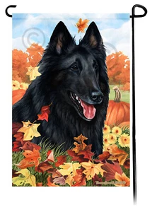 Gartenflagge fallende Blätter - Belgischer Schäferhund Stil 2 - Bild 1 von 1