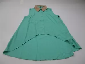 Nueva Blusa Para Mujer FOREVER 21 Talla M Botones Asimétricos Verde - Imagen 1 de 6