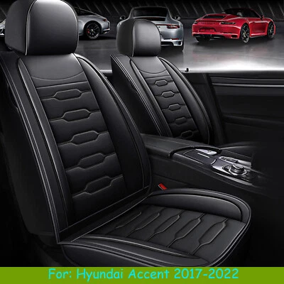 For Hyundai Accent 2017-2022 Car 5-Seat Covers Faux Leather Protector Front+Rear - Изображение 1 из 4