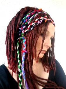 Dreadlock Headband Gypsy Head Wrap Scarf Necklace Braided Headband Turban Wrap - Picture 1 of 6