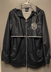 Charles River Regenjacke Damen Large Navy Monogramm PGM Reflektorstreifen - Bild 1 von 6