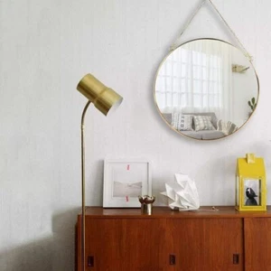 10 Inch Round Hanging Mirror Gold Circle Mirror With Chain Wall Mounted Decor - Picture 1 of 4