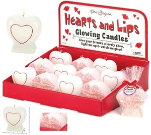 Set di 12 ** 6 CUORI E 6 CANDELE LUMINOSE LABBRA ** San Valentino ** 3" x 3" ** Nuove con scatola - Foto 1 di 12