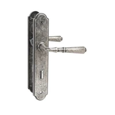 Türdrücker Langschildgarnitur Modell 391 Antik Türbeschlag Zamak Antik Grau - Bild 1 von 4