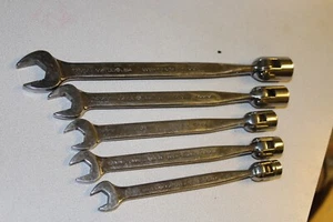 Set of 5 Matco Flex Head Socket Combination Wrench Set  USA 11 12 13 1 4, 17mm - Picture 1 of 3