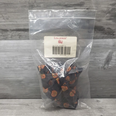 Longaberger Button Basket Liner Pumpkin Black Orange Halloween New Cover
