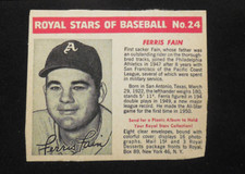 1950-52 Royal Stars Baseball card #24 Ferris Fain Philadelphia Athletics A's FS