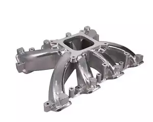 Colector de admisión de aluminio plano único carburado rectangular pulido para GM LS - Imagen 1 de 3