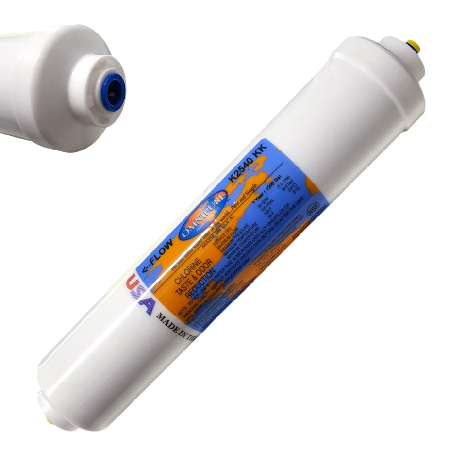 Omnipure K2540-KK Carbon filter for Chlorine and Taste 10"x 2" for 3/8" QC - Image 1 of 1