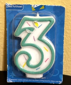 Number “3” Molded Shape 3rd Birthday Candle Party Cake Decorations New 3” - Picture 1 of 1