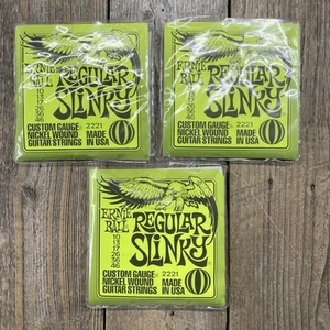 3X ERNIE BALL REGULAR SLINKY 10-46 ELECTRIC GUITAR STRINGS 2221 Nickel Wound - Picture 1 of 5