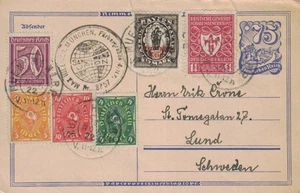 Impero tedesco 1922 cartolina Mi 133 164 173 199 205 206 Monaco #infla10 - Foto 1 di 2
