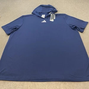 Adidas Hoodie Herren XXL Navy Pullover Kurzarm Kapuze Training D4T Kapuze Neu mit Etikett - Bild 1 von 8
