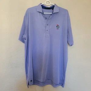 Greyson Golf Polo Shirt Mens Sz Large Cayuse Course Logo Blue Jersey Performance - Picture 1 of 7