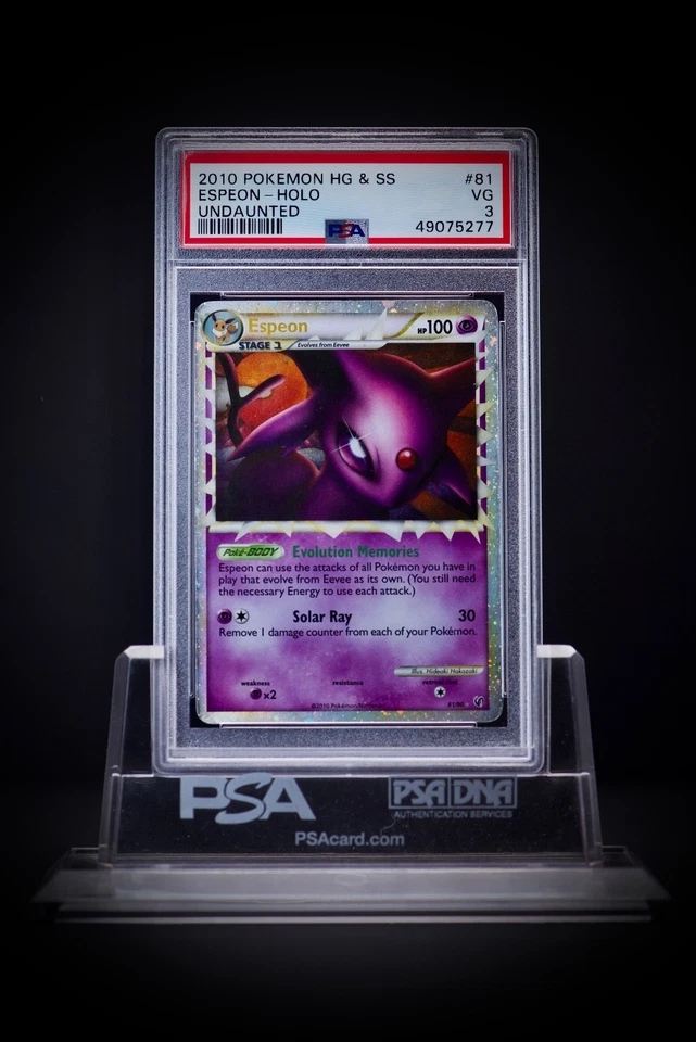 2010 Pokemon HGSS Undaunted 81 Espeon Holo PSA 3 - Image 1 of 1
