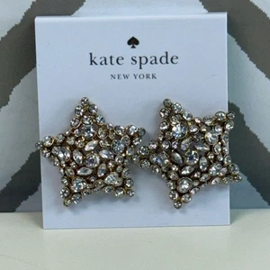 NWT Kate Spade Bright Star Goldtone & Crystal Earrings - Picture 1 of 3
