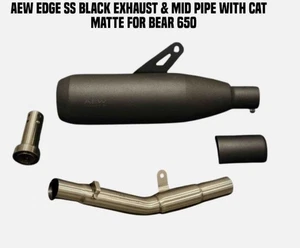 AEW EDGE EXHAUST BLACK WITH MID PIPE & CAT MATTE FIT FOR ROYAL ENFIELD BEAR 650 - Picture 1 of 8