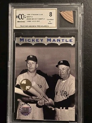 1996 Topps Stadium Club Mickey Mantle, Casey Stengel #MM8 juego usado bate-BCCG 8💥 Foto 1 de 4