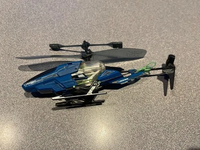 AS IS Air Hogs Havoc Blue Helicopter HTF Green Remote Control Parts Repair Toy  - Image 1 of 3
